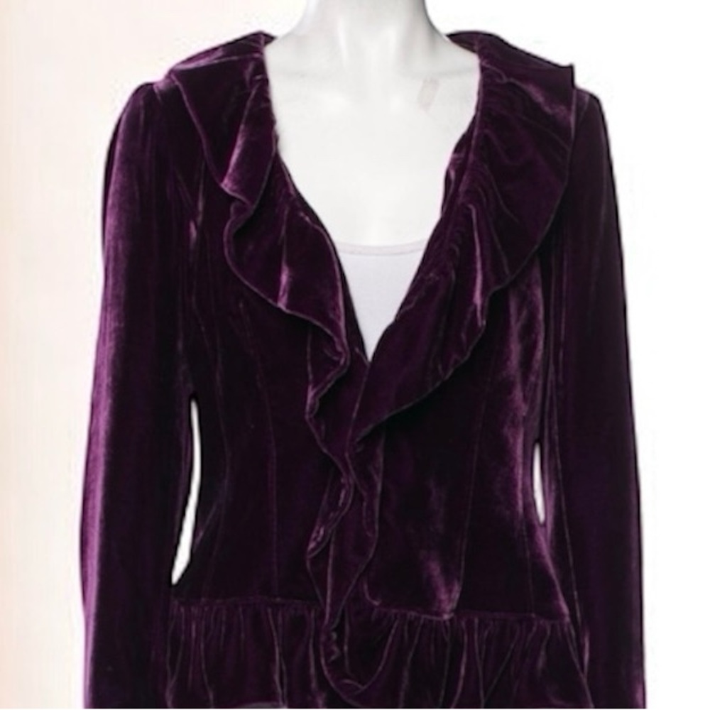 Saks Fifth Avenue Velvet Blazer in Rich Purple